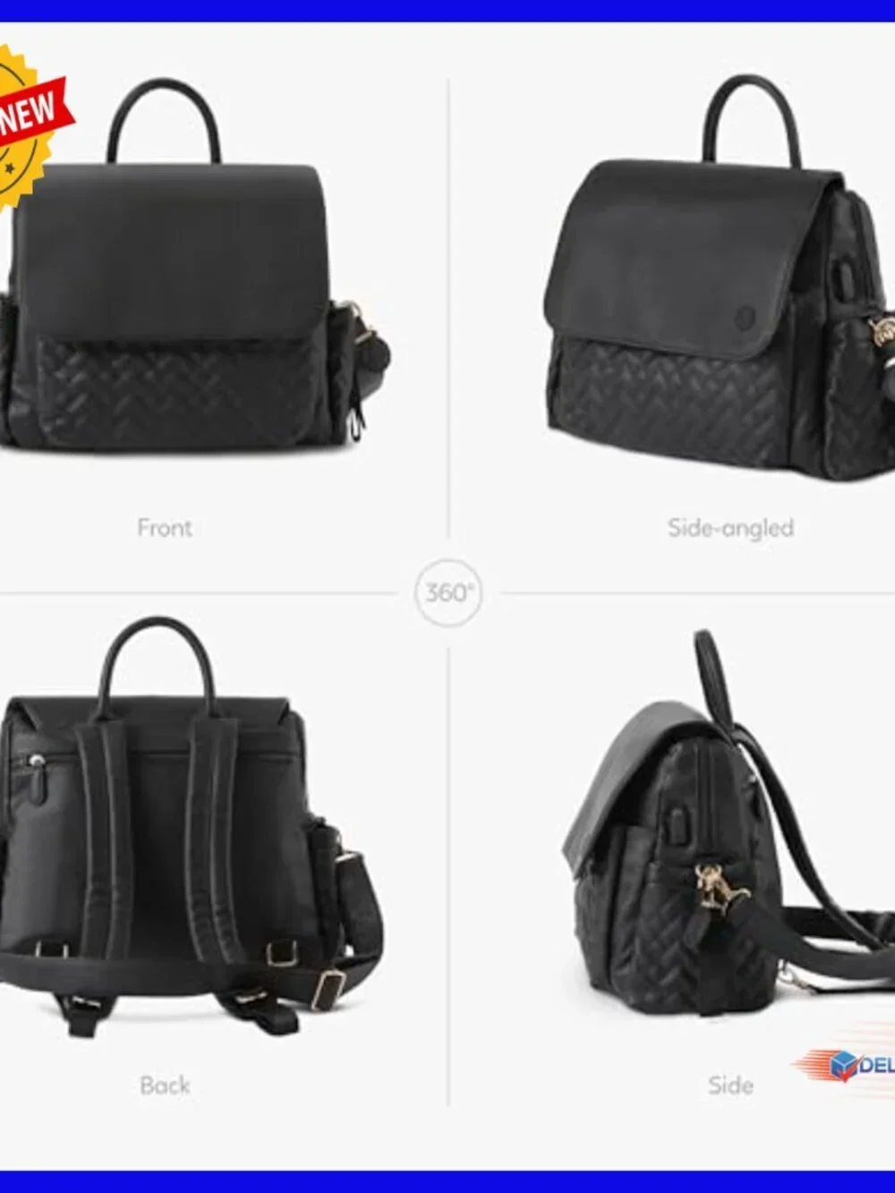 Large Travel Diaper Backpack Set with USB-C Port and 11 Pockets